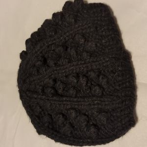 Hand knitted black beanie